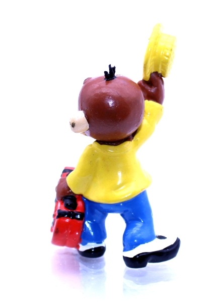 PFERDLE und ÄFFLE Werbefigur aus Kunststoff von Bully - Äffle mit Hut und Herzköfferchen